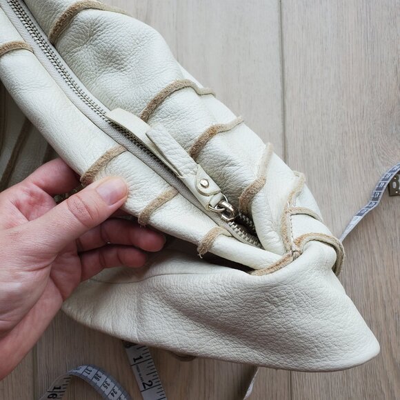 Charles David Mini White Leather Handbag Purse Y2K - Picture 8 of 11